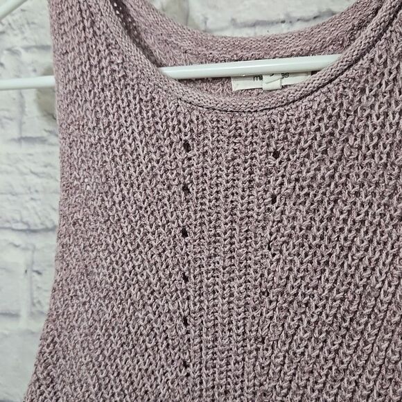 Maurices Mauve Solid High Neck Sweater Tank Top Relaxed Acrylic Sleeveless Layer - Picture 4 of 13
